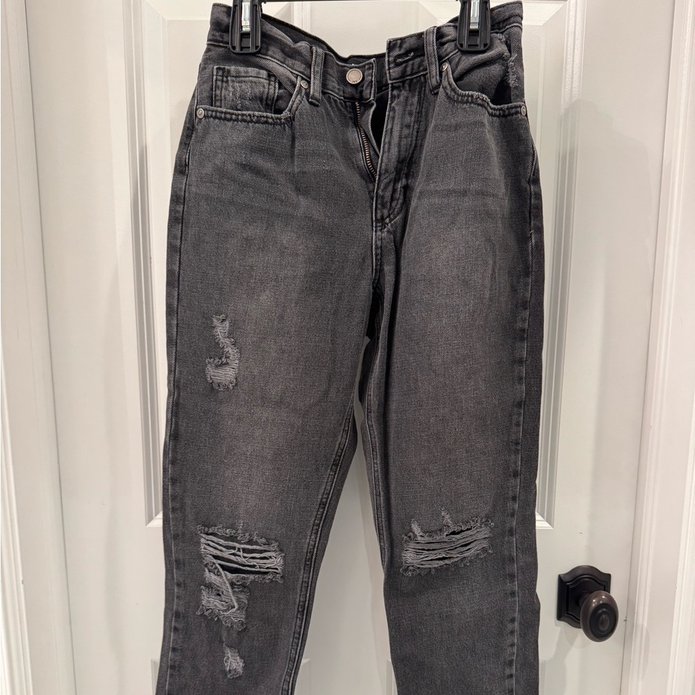 Distressed Gray Women's Jeans